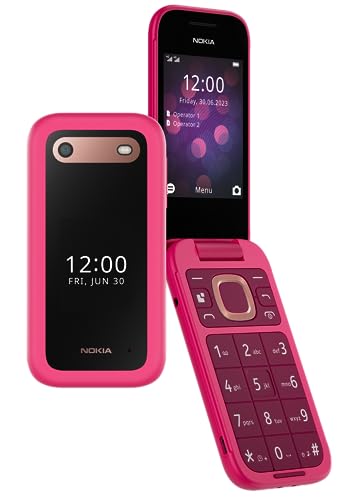 Nokia 2660 Flip 4G Volte keypad Phone with Dual SIM, Dual Screen, inbuilt MP3 Player & Wireless FM Radio | Pop Pink