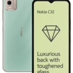 Nokia C32 with 50MP Dual Rear AI Camera | Toughened Glass Back | 4GB RAM, 128GB Storage | Upto 7GB RAM with RAM Extension | 5000 mAh Battery | 1 Year Replacement Warranty | Android 13 | Breezy Mint