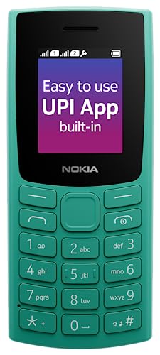 Nokia 106 Single Sim, Keypad Phone with Built-in UPI Payments App, Long-Lasting Battery, Wireless FM Radio & MP3 Player, and MicroSD Card Slot | Green