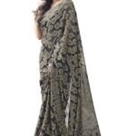 MIRCHI FASHION Women's Stylish Chiffon Floral Printed Saree with Blouse Piece