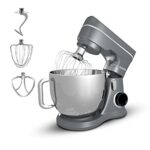 AGARO Elegant Stand Mixer, 1400W with 5.5L SS Bowl, 10 Speed Settings, Pulse Function, 100% Copper Motor, Includes Whisker, Beater, Dough Hook, Dark Grey