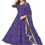 Aether Fashion|Kurta Set for Womens|Bandhani|Materail: Georgette|Round Neck|Closure Type: Pull On|3/4 Sleeve