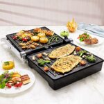 Borosil Mega Jumbo 180 Grill Sandwich Maker, Non-toxic non-stick coating, Make 6 Sandwiches, 2000 W