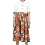 Fashion Dream Girls Crepe Floral Printed Calf Length Dress