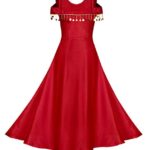 Fashion Dream Girls Long/Maxi Length Dress(Readymade_Red)