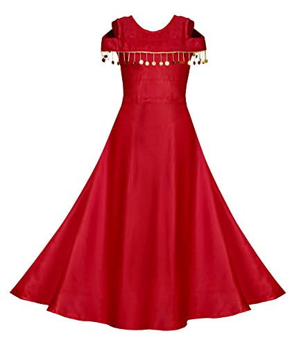 Fashion Dream Girls Long/Maxi Length Dress(Readymade_Red)