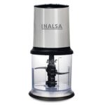 INALSA Electric Chopper Bullet Inox- 450 Watts with 2 Speed Option |100% Pure Copper Motor| Chop, Mince, Puree, Dice | Twin Blade Technology| 900 ml Capacity| One Touch Operation, 1.30mtr Long Power Cord (Black/Silver)