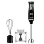 INALSA Hand Blender 1000 Watts with Chopper, Whisker| Variable Speed & Turbo Speed Function|100% Copper Motor|1Liter|Low Noise |Anti-Splash Technology|Home&kitchen|2 Year Warranty (Robot Inox 1000E)