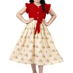 Jwalin Girls Midi Fit And Flare Dress