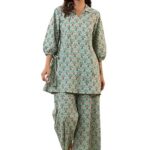 Leriya Fashion Kurta Set for Women || Ethnic Co Ord Set || Casual Kurta Set for Women || Fancy Kurta Set || Kurti Set for Women || Rayon Printed Short Kurti with Pant Set