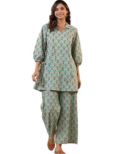 Leriya Fashion Kurta Set for Women || Ethnic Co Ord Set || Casual Kurta Set for Women || Fancy Kurta Set || Kurti Set for Women || Rayon Printed Short Kurti with Pant Set