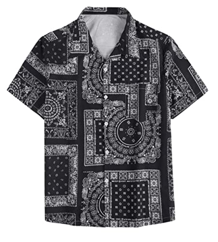 Leriya Fashion Men's Shirt || Rayon Geo & Paisley Printed Shirts for Men || Vintage Shirts || Summer Shirts for Men || Shorts Sleeves || Beach Shirts for Men