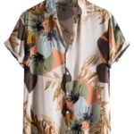 Leriya Fashion Shirts for Men || Rayon Tropical Leaf Printed & Preppy Short Sleeves || Cool Shirts for Men || Shirts for Men Regular Fit || Summer Wear Shirts for Men