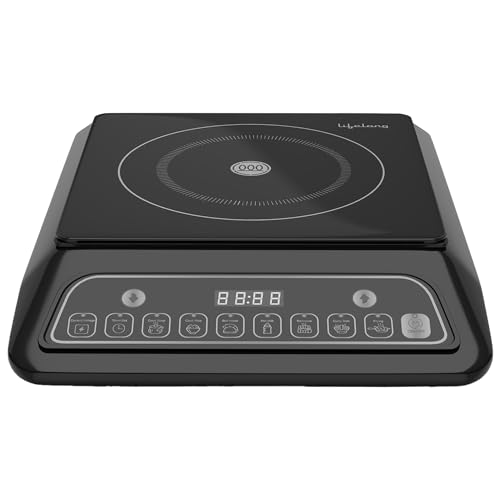 Lifelong 2000 Watt Radiant Induction Cooktop For Home With 7 Preset Indian Menu Option And Auto-Shut Off | Easy Cooking, 1 Year Manufacturer'S Warranty, Llic80 (Black)