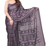 MIRCHI FASHION Women's Chiffon Block Printed Saree with Blouse Piece