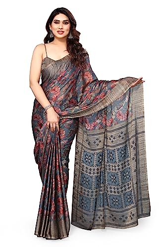 MIRCHI FASHION Women's Designer Chiffon Floral Prints Saree with Blouse Piece