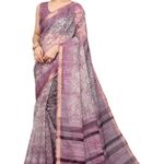MIRCHI FASHION Women's Fancy Checked Woven Colorblock Printed Saree with Blouse Piece