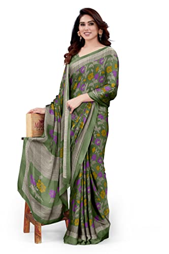 MIRCHI FASHION Women's Fancy Chiffon Floral Printed Saree with Blouse Piece