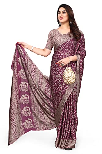 MIRCHI FASHION Women's Fancy Chiffon Madhubani Printed Saree with Blouse Piece