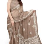 MIRCHI FASHION Women's Latest Chiffon Batik Printed Saree with Blouse Piece