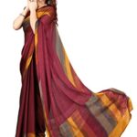 MIRCHI FASHION Women's Stylish Chiffon Colorblocked Strips Printed Saree with Blouse Piece