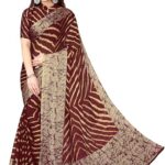 MIRCHI FASHION Women's Stylish Chiffon Leheriya Printed Saree with Blouse Piece