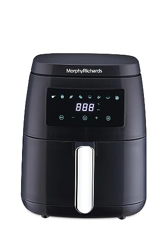 Morphy Richards Digital Air Fryer For Home|1500W With Digital Control|Dual Fan Technology|Adjustable Time & Temperature Control|Voltage Fluctuation Protection|2-Yr Warranty By Brand|Black, 5 liter