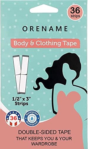 ORENAME Fashion Dressing Tapes For Clothing, Invisible Double-sided Body Tape, Double Sided Skin Tape For Clothes, Garment, and Body, Invisible Sticking Tape Adhesive, All Day Strength(36)