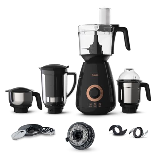 PHILIPS Mixer Grinder 3-in-1 750 Watt (Mixer Grinder + Juicer + Food Processor) 4 Jar, (HL7707/01)