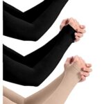 PURSUE FASHION Unisex Full Arm Fingerless Sleeves Gloves for UV, Dust, Summer, UV Sun Protection Arm Sleeves for Men & Women, Protection Arm Sleeves