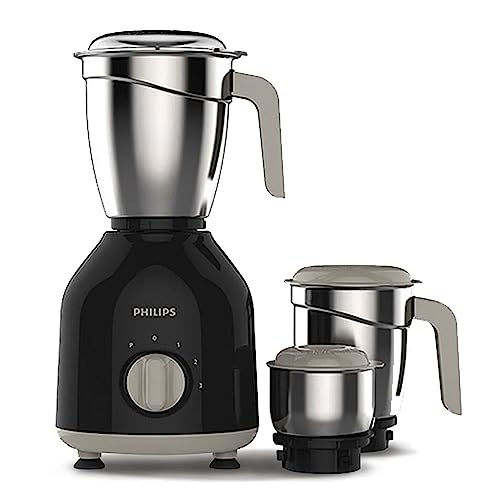 Philips HL7756/01 Mixer Grinder 750 Watt, 3 Stainless Steel Multipurpose Jars with 3 Speed Control and Pulse function (Black)