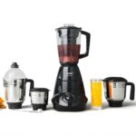 Prestige Iris Plus 750 W Mixer Grinder With 4 Jars (3 Stainless Steel Jars+ 1 Juicer Jar) 4 Super Efficient Stainless Blades 2 Years Warranty Black, 750 watts