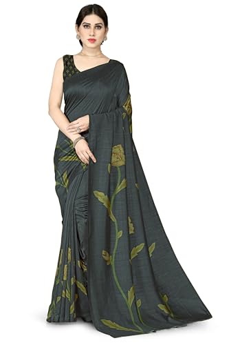 SOURBH Women's Silk Blend Saree With Unstiched Blouse Piece