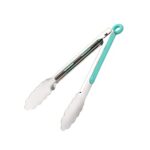 SR Silicone Cooking Tongs Kitchen Food Tong Stainless Steel Material with Heat Resistant Premium Silicone Grip for BBQ Grilling Turner (13 Inch)