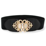 Shining Diva Fashion Latest Stylish Adjustable Stretch Kamarband Waist Belt for Women and Girls (Black)(rrsd14816wb)