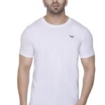 THE MEN VOUGE Men's Solid Regular Fit Half Sleeve Cotton Blend Casual Wear T-Shirt