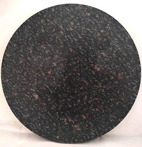 URBAN HAAT Galaxy Black Granite Marble Chakla/Marble Roti Maker/Chapati Rolling Board/Rolling Pin Board/chapati Maker/polpat, 10 Inch,Black