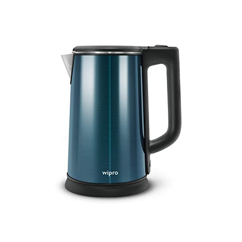 Wipro Vesta Enhanced Cool Touch 1.8 L Designer Electric Kettle | 1500 Watt SS304 Rust free SS | Triple Level Protection | One Touch Super Fast Heating | Auto Shut off