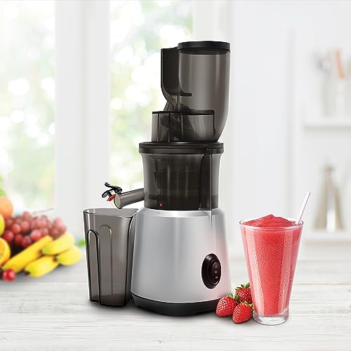 Wipro Vesta FS101 Cold press slow juicer|240W 100% Copper DC motor for efficient juicing|All in one fruit & vegetable juicer|Nut milk and sorbet maker|76mm wide Chute|250ml Juicing bowl