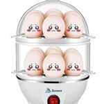 Zuvexa Plastic Egg Boiler Poacher Automatic Off Steaming, Cooking, Boiling Double Layer 14 Egg Boiler (Multicolor)…, 14 Ounces