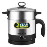 iBELL MPK120L Premium Multi Purpose Kettle/Cooker with 2 Pots 1.2 Litre (Silver)