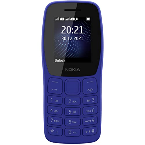 Nokia 105 Classic | Dual SIM Keypad Phone with Built-in UPI Payments, Long-Lasting Battery, Wireless FM Radio | No Charger in-Box | Blue