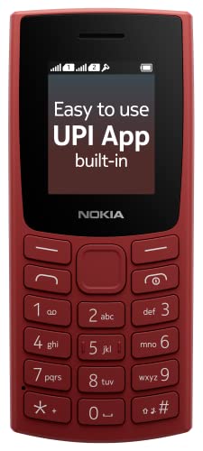 (Refurbished) Nokia All-New 105 Keypad Phone with Built-in UPI Payments, Long-Lasting Battery, Wireless FM Radio | Red