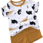 Lofn Stylish Printed Kids Clothing Sets baby boy dress baby girl dress (KDST78-WHCP)