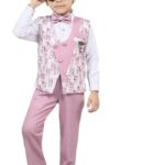 LAVYA & LAVANYA Kids Cotton Blend,Regular Wear Pant Shirt With Bow Waistcoat Balt (M25)