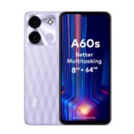 itel A60s (4GB RAM + 64GB ROM, Up to 8GB RAM with Memory Fusion | 8MP AI Rear Camera | 5000mAh Battery with 10W Charging | Faceunlock & Fingerprint - Moonlit Violet