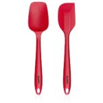 AGARO Deluxe Silicone Spatula Set of 2, Cooking and Mixing, for Non-Stick Cookware, BPA Free, Seamless Design, Red