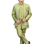 AHHAAAA Kids Ethnic Silk Indian Bollywood Style Print Indo-Western Sherwani Set For Boys 521MF