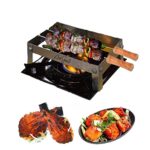 ANSHEZ® Small Barbeque Grill Stand For Gas Stove | Gas Tandoor Grill For Home | Foldable Chhota Tandoor with 2 Skewers & 1 Jali | Free Standing | Gas Powered