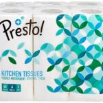 Amazon Brand - Presto! 2 Ply Kitchen Tissue/Towel Paper Roll, soft and highly absorbent - 6 Rolls (60 Pulls Per Roll, 360 Sheets)